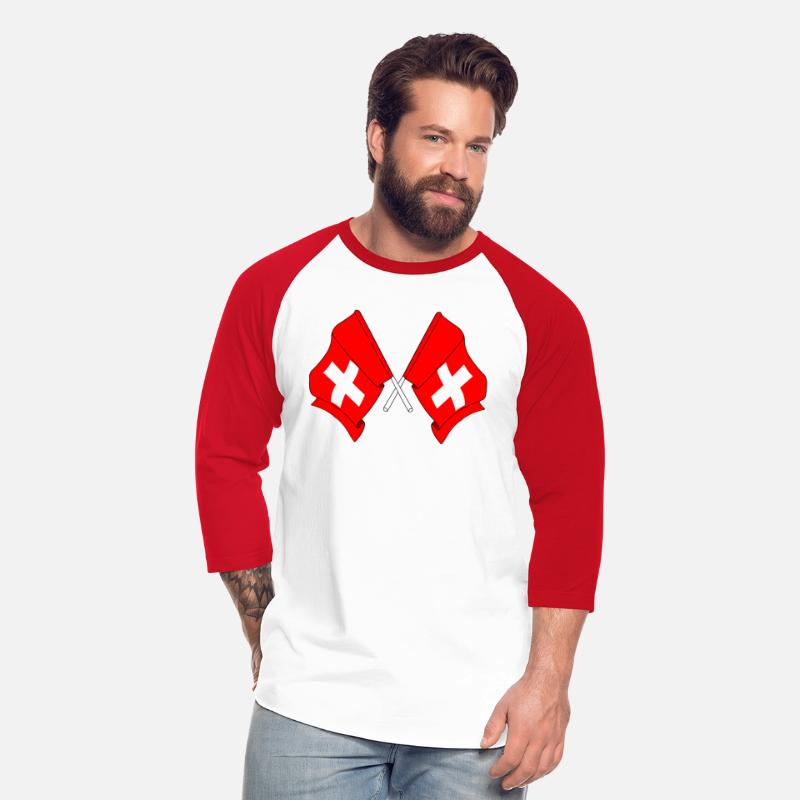 Two flags of Switzerland crossed