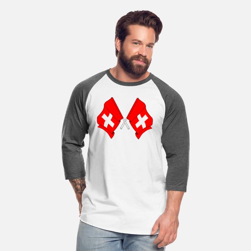 Two flags of Switzerland crossed