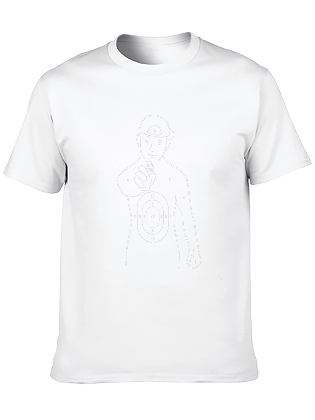 Graphic Tee: Man Holding Gun Bullseye T-Shirt