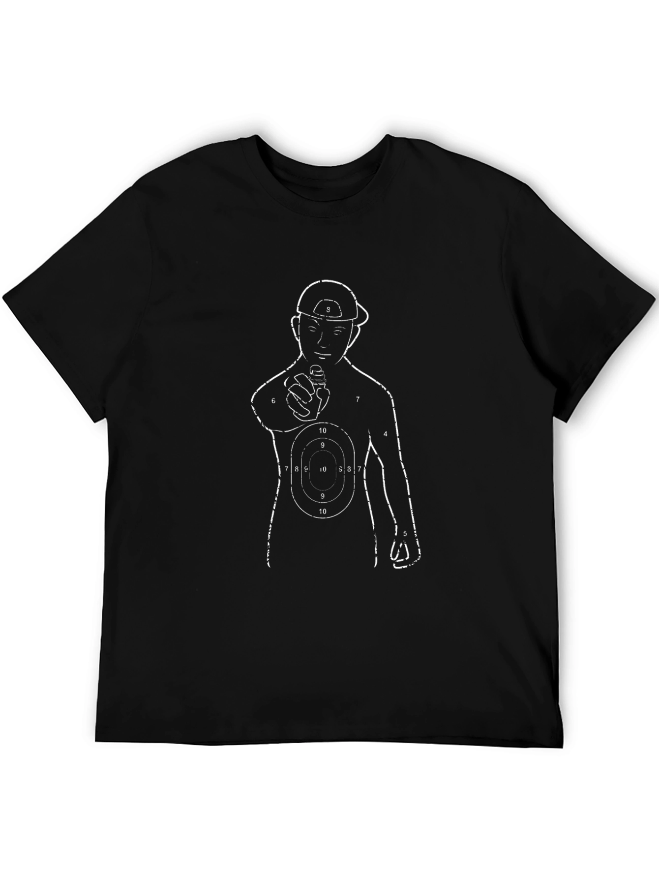 Graphic Tee: Man Holding Gun Bullseye T-Shirt