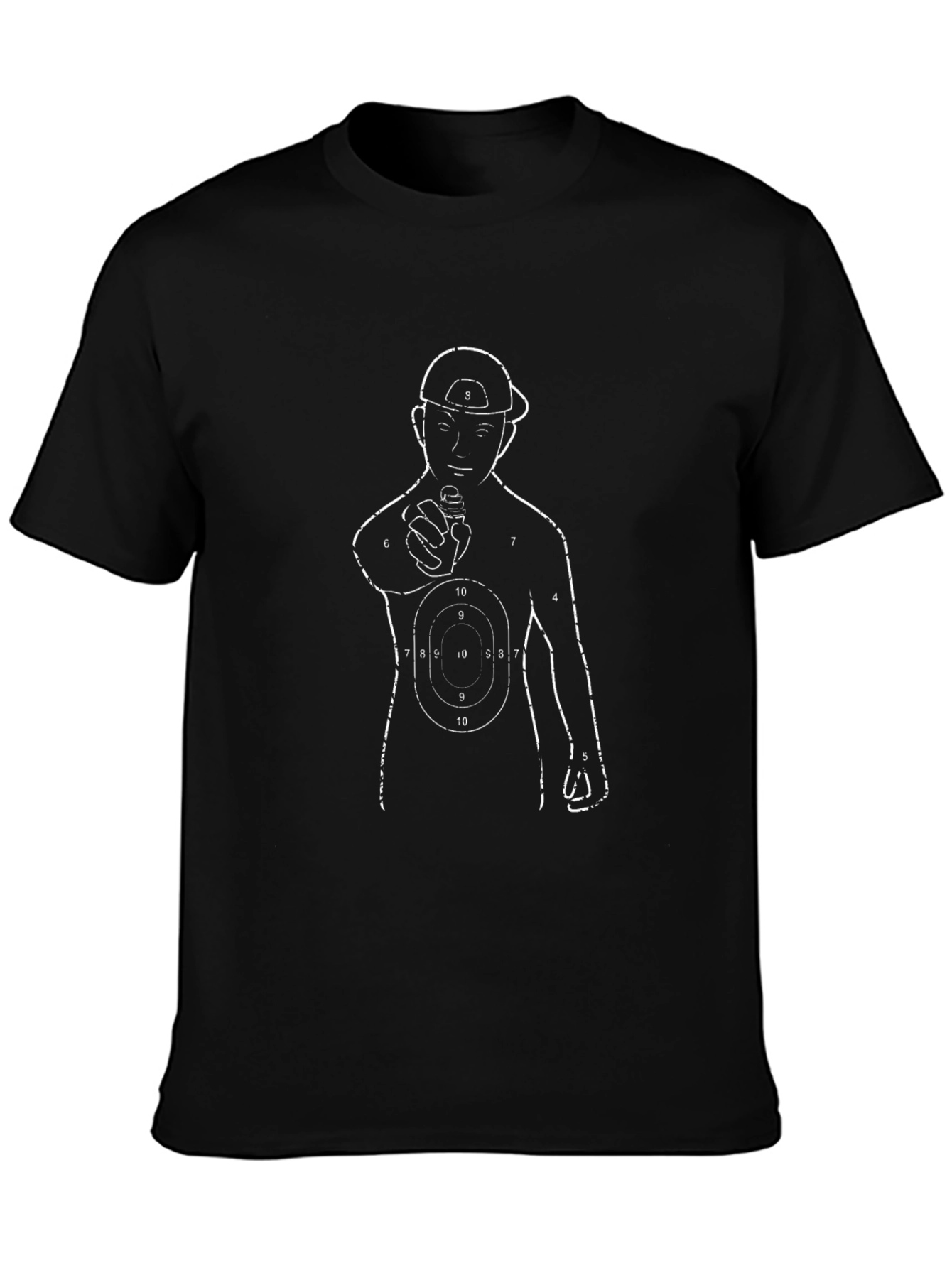 Graphic Tee: Man Holding Gun Bullseye T-Shirt