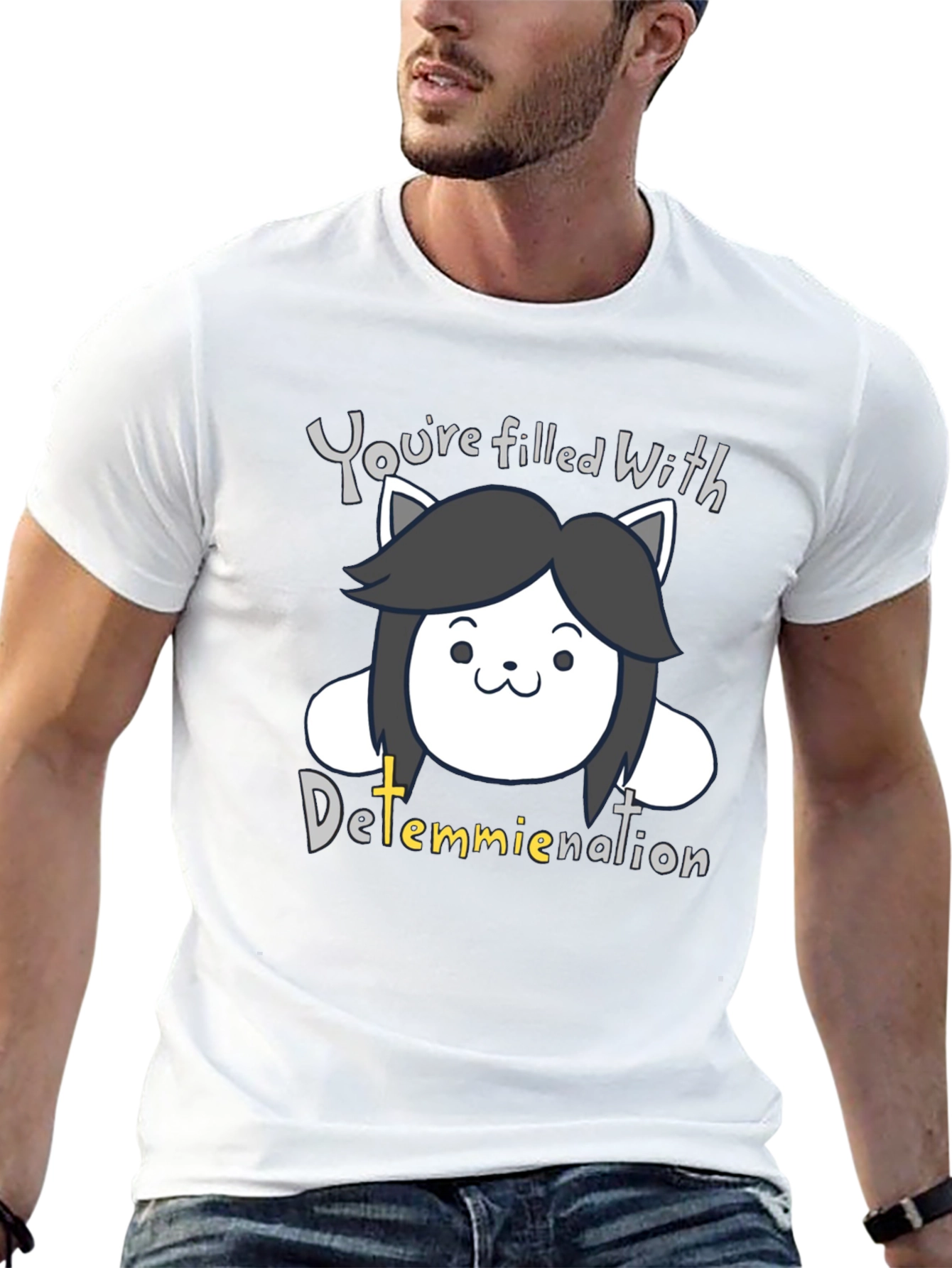 Temmie Determination T-Shirt - Undertale Inspired Design