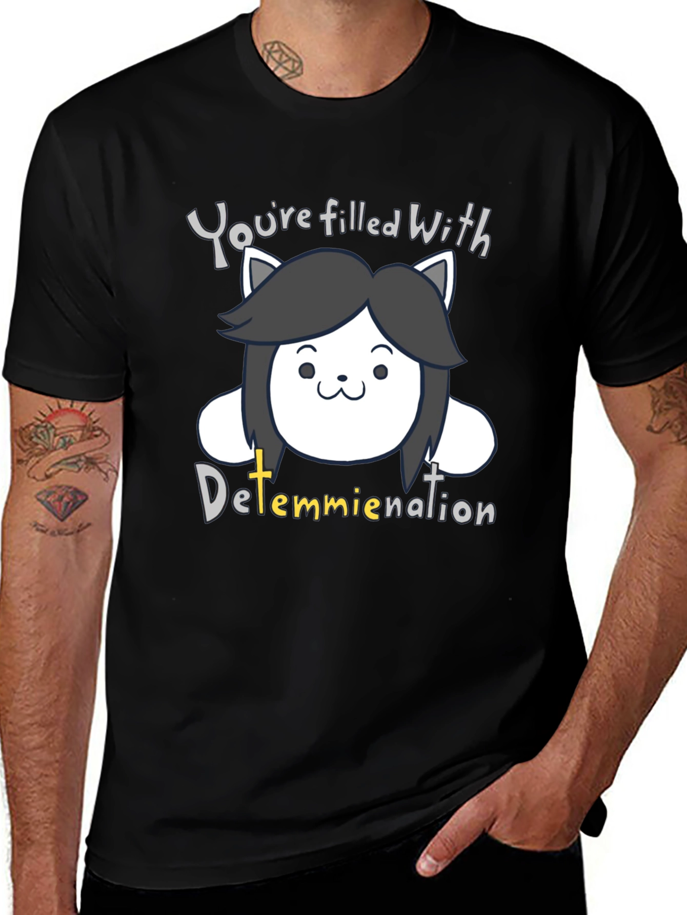 Temmie Determination T-Shirt - Undertale Inspired Design