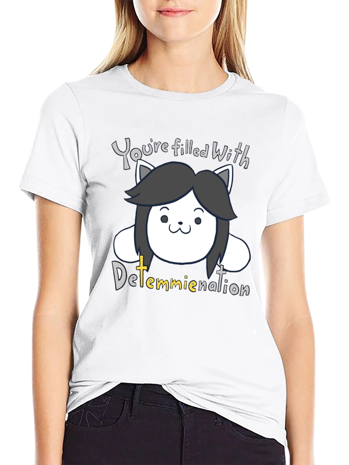 Temmie Determination T-Shirt - Undertale Inspired Design