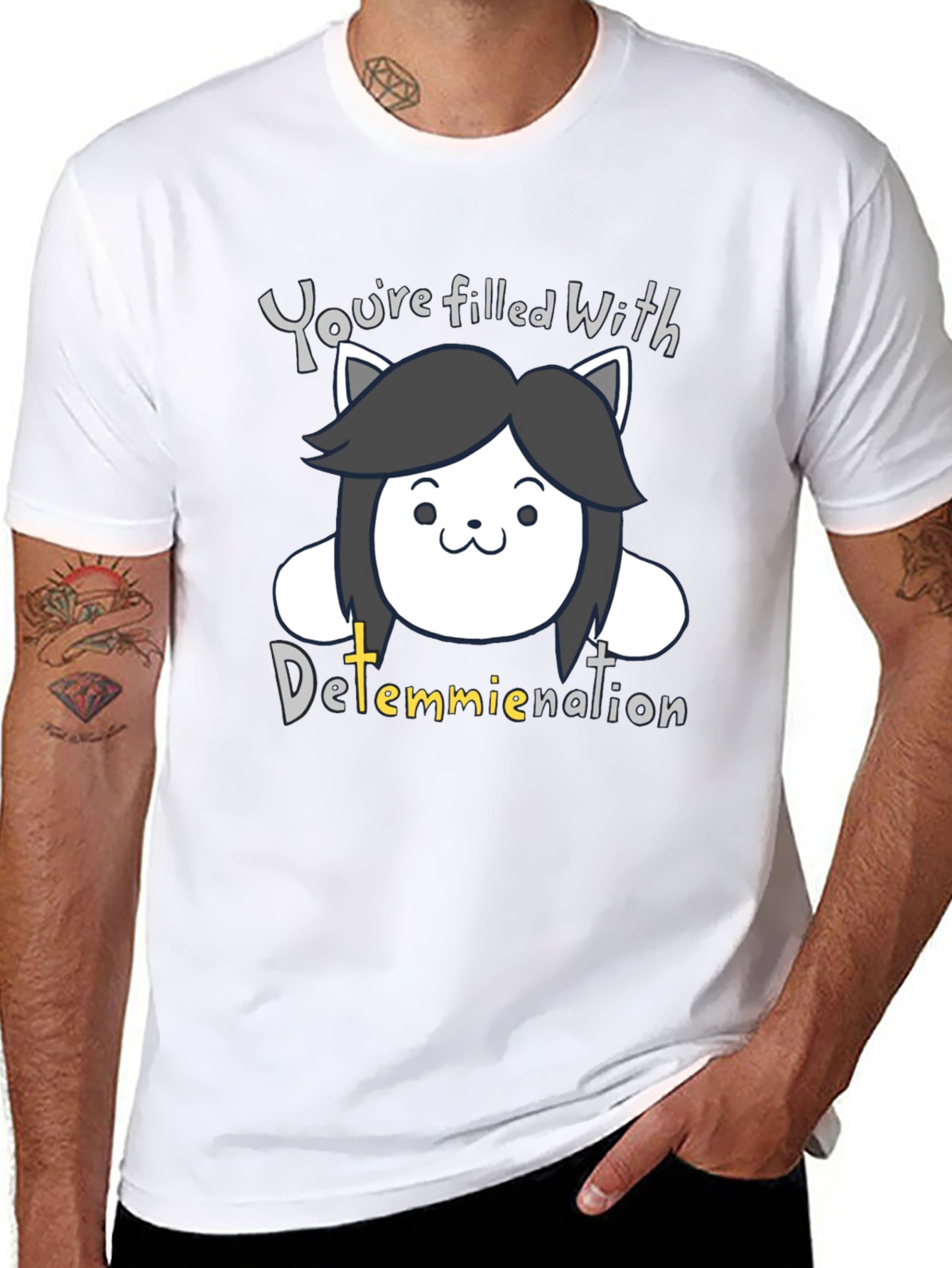 Temmie Determination T-Shirt - Undertale Inspired Design