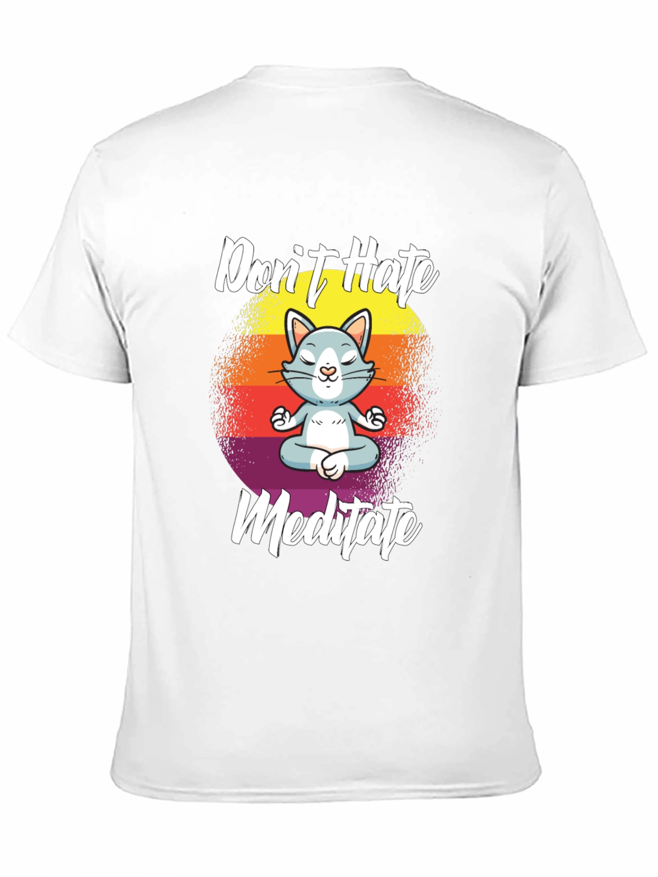 Dont Hate Meditate Cat T-Shirt Yoga Lover