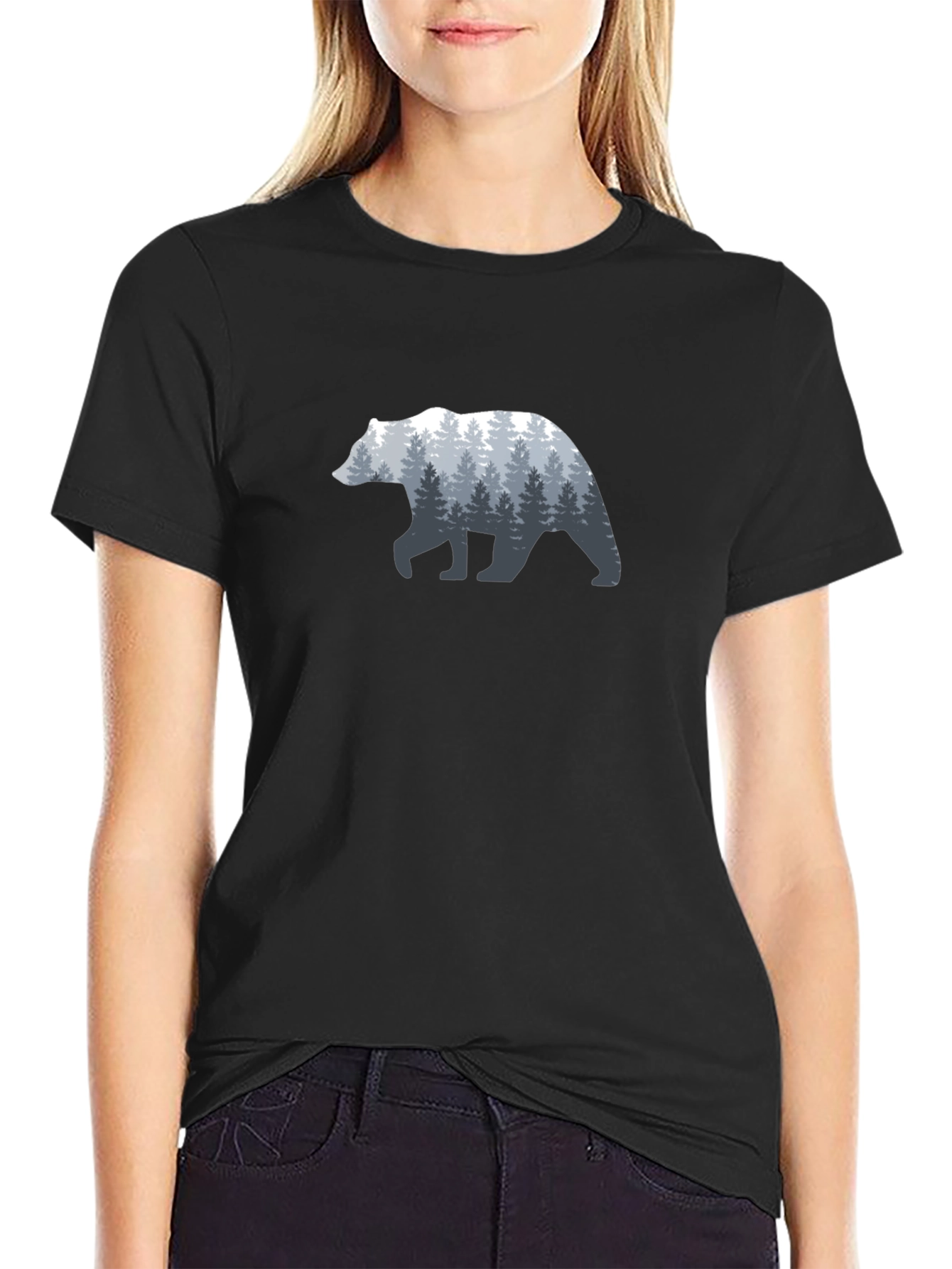 Nature Bear Graphic Tee - Mens Black T-Shirt