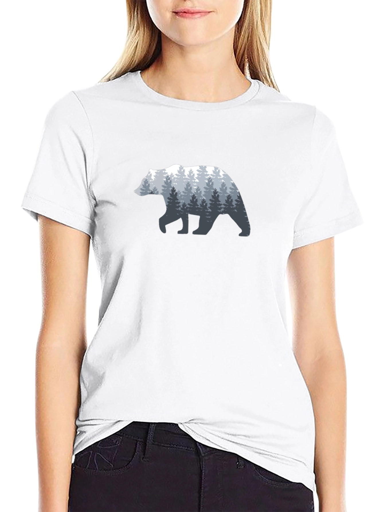 Nature Bear Graphic Tee - Mens Black T-Shirt
