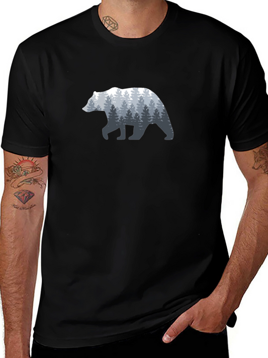 Nature Bear Graphic Tee - Mens Black T-Shirt