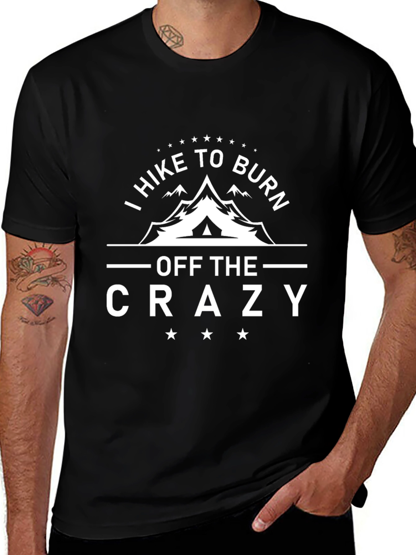 I Hike To Burn Off The Crazy Black T-Shirt