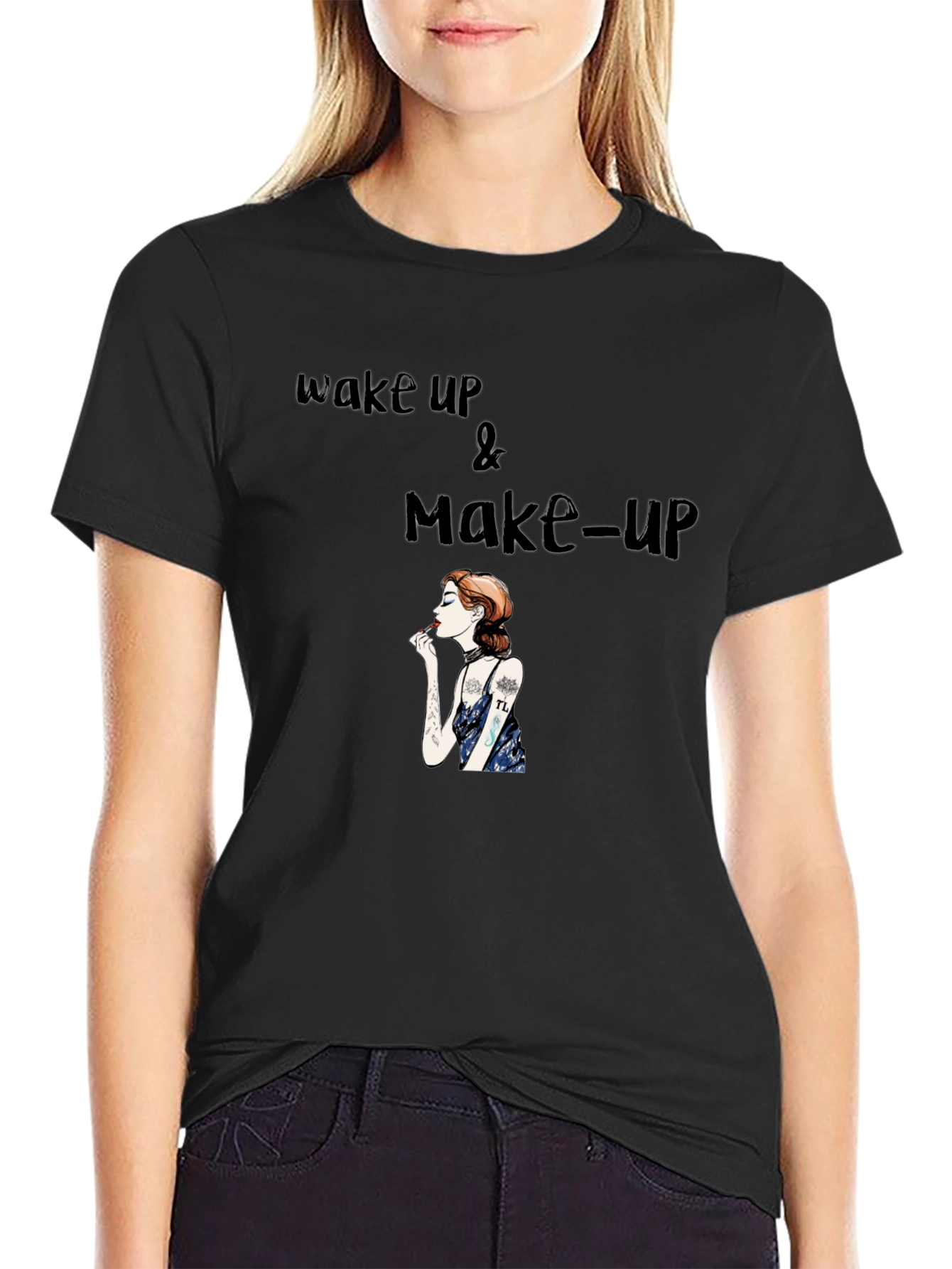 Wake Up & Make-Up Graphic T-Shirt