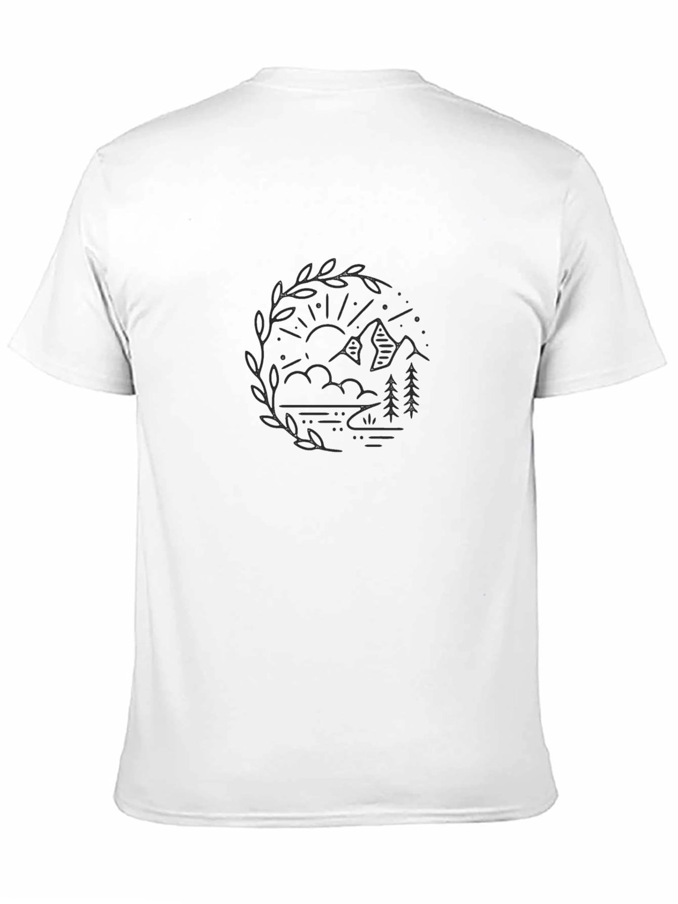 Nature Graphic Tee - Mountain Trees & Lake Design