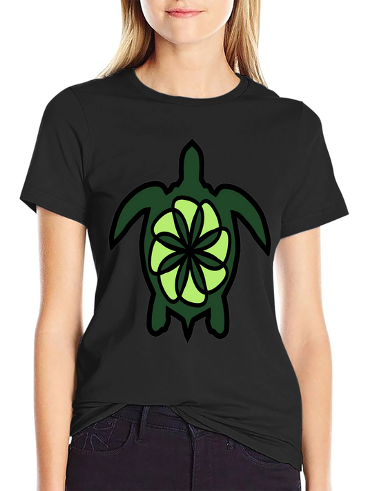Turtle Graphic Print Mens Black T-Shirt