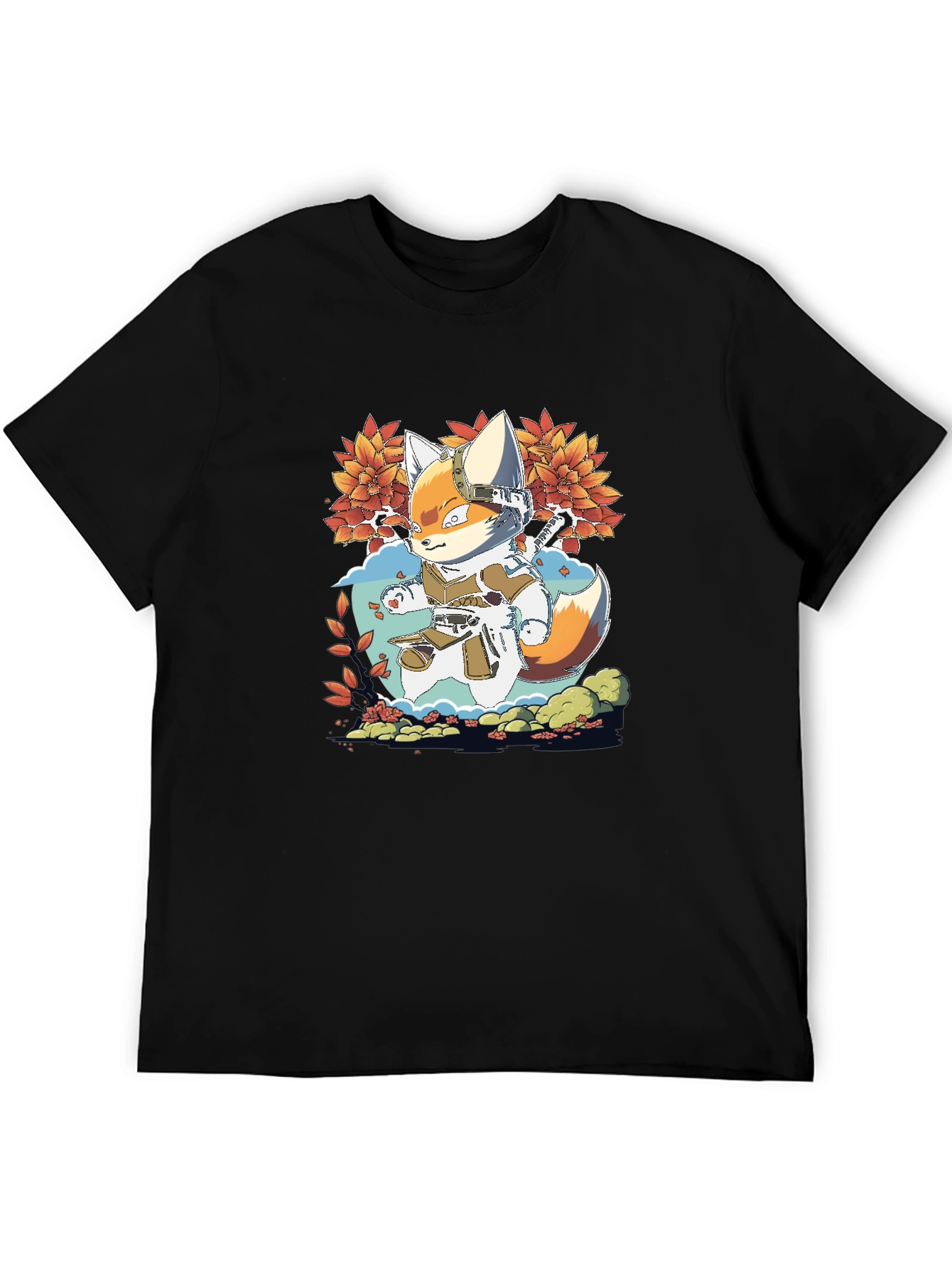 Fox Ninja Graphic Tee - Mens Black T-Shirt
