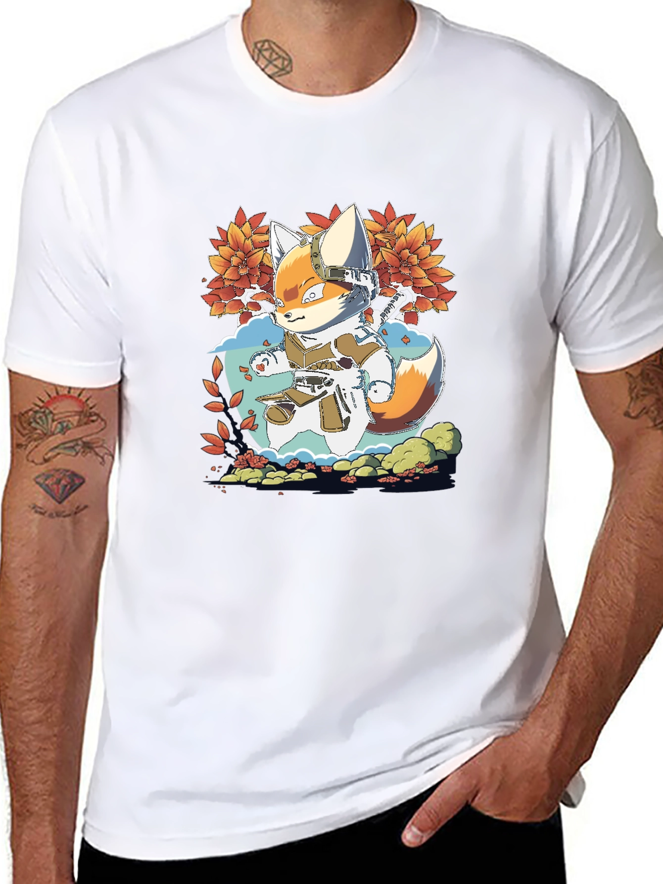Fox Ninja Graphic Tee - Mens Black T-Shirt