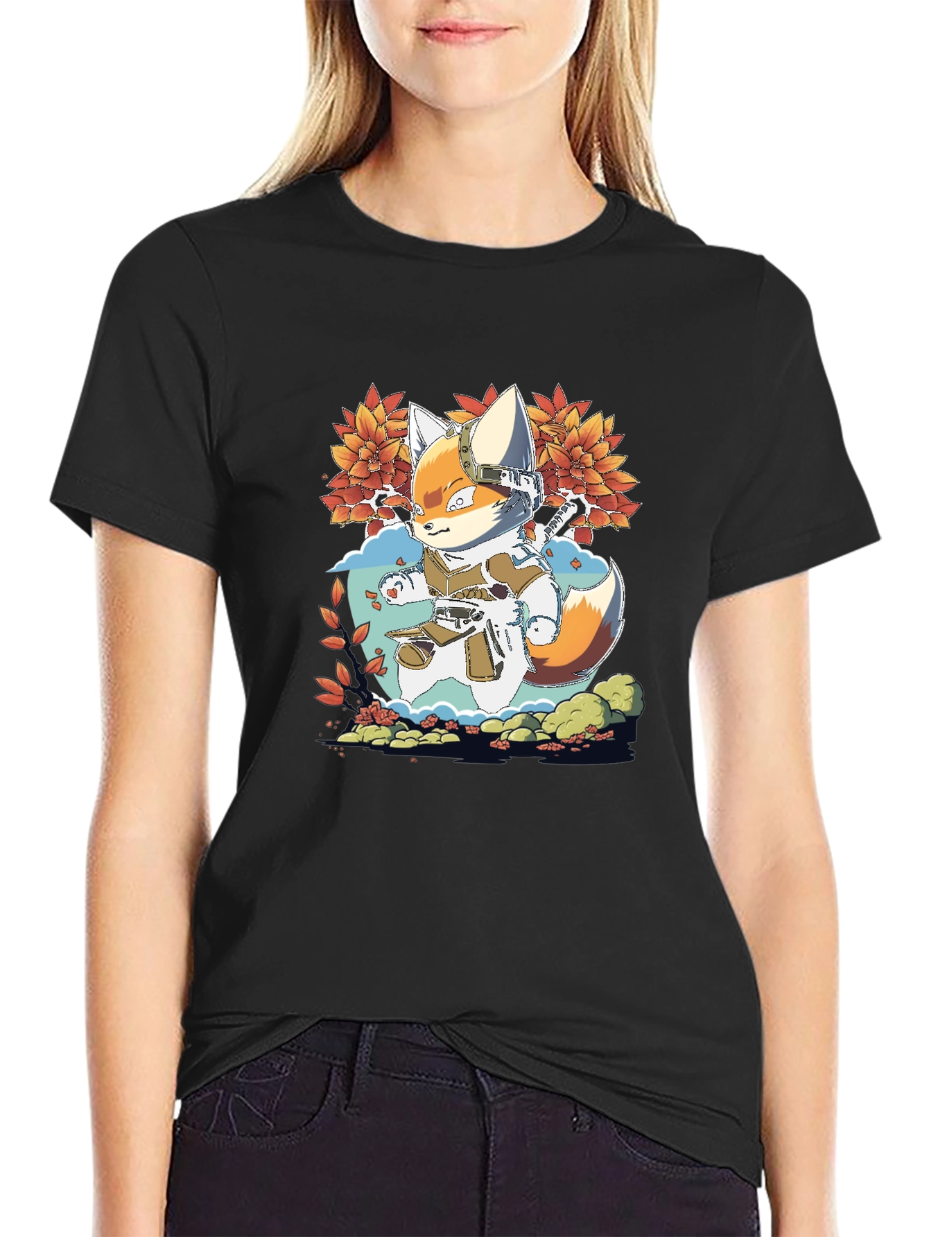 Fox Ninja Graphic Tee - Mens Black T-Shirt