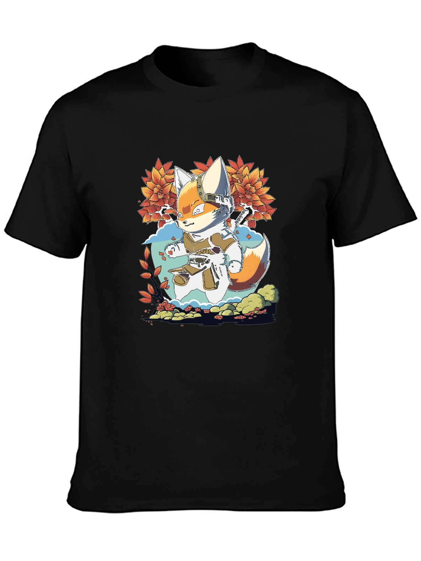 Fox Ninja Graphic Tee - Mens Black T-Shirt