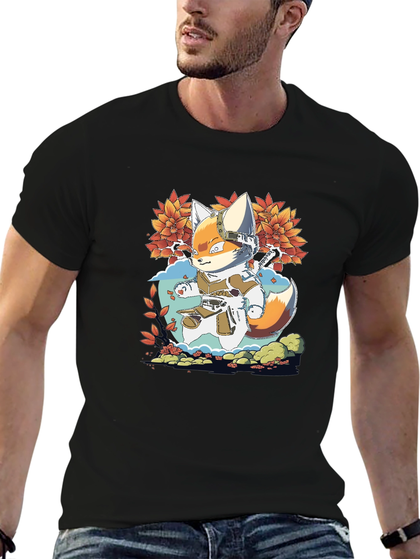 Fox Ninja Graphic Tee - Mens Black T-Shirt