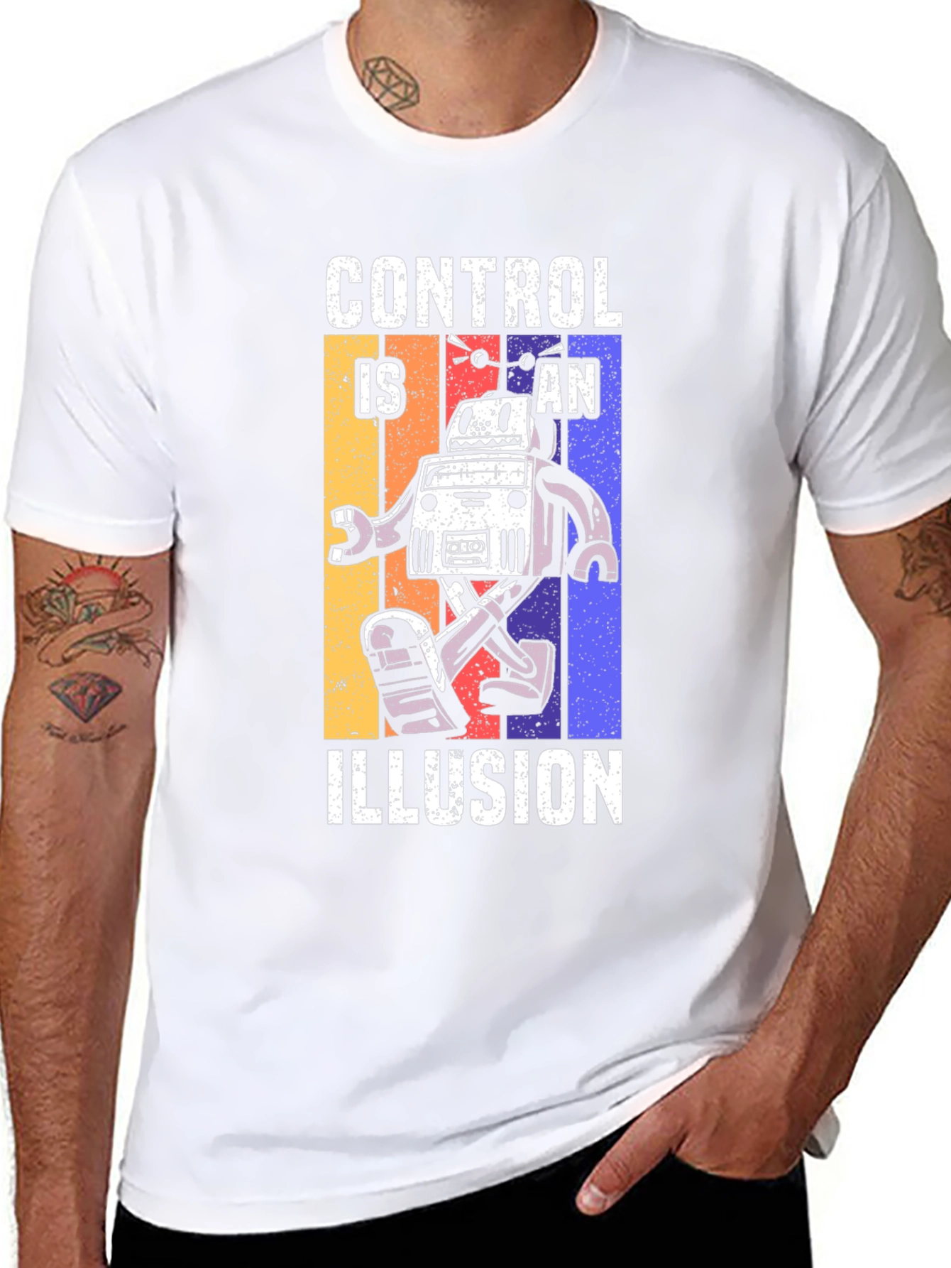 Control is an Illusion Robot Graphic T-Shirt