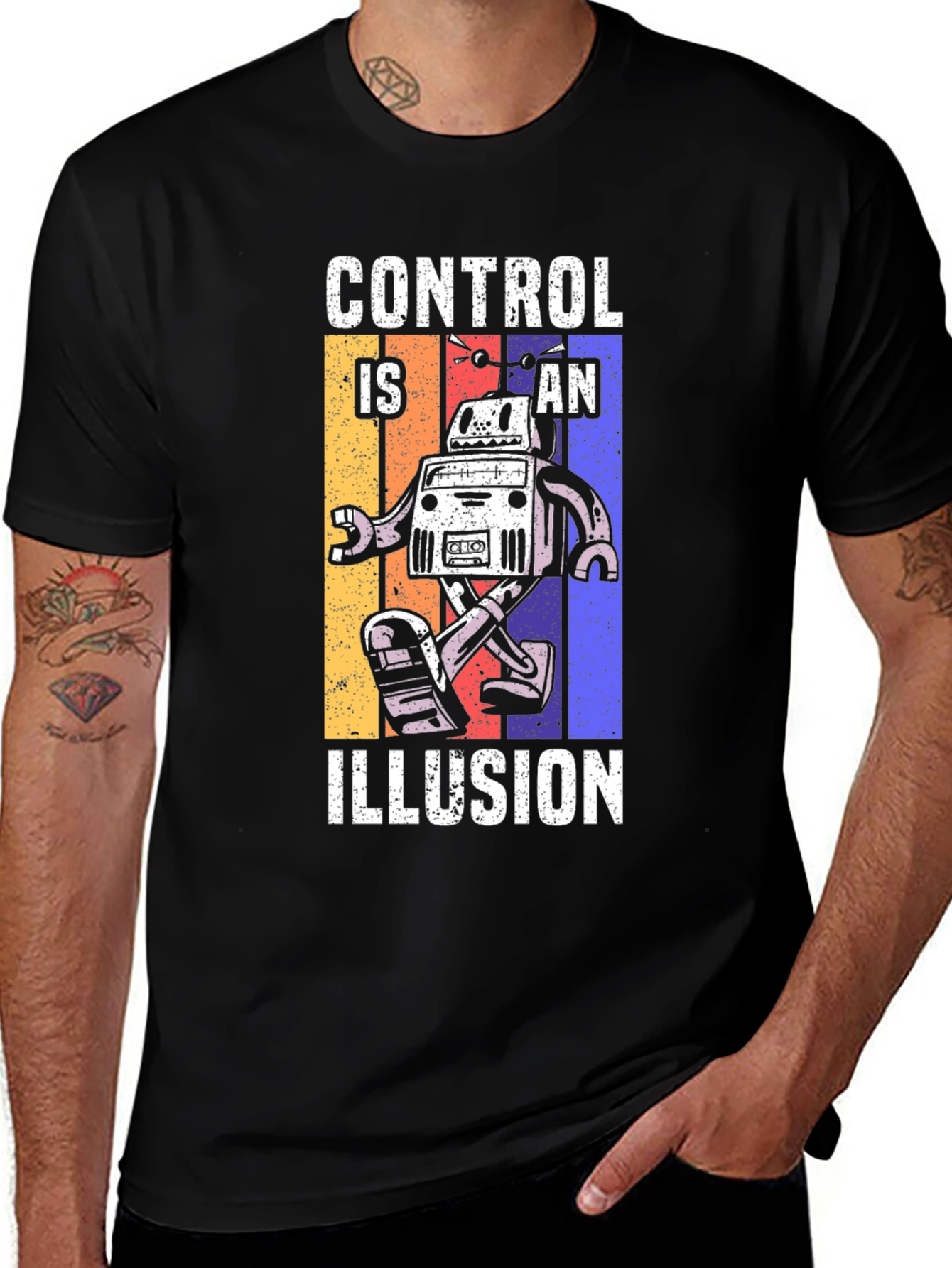 Control is an Illusion Robot Graphic T-Shirt