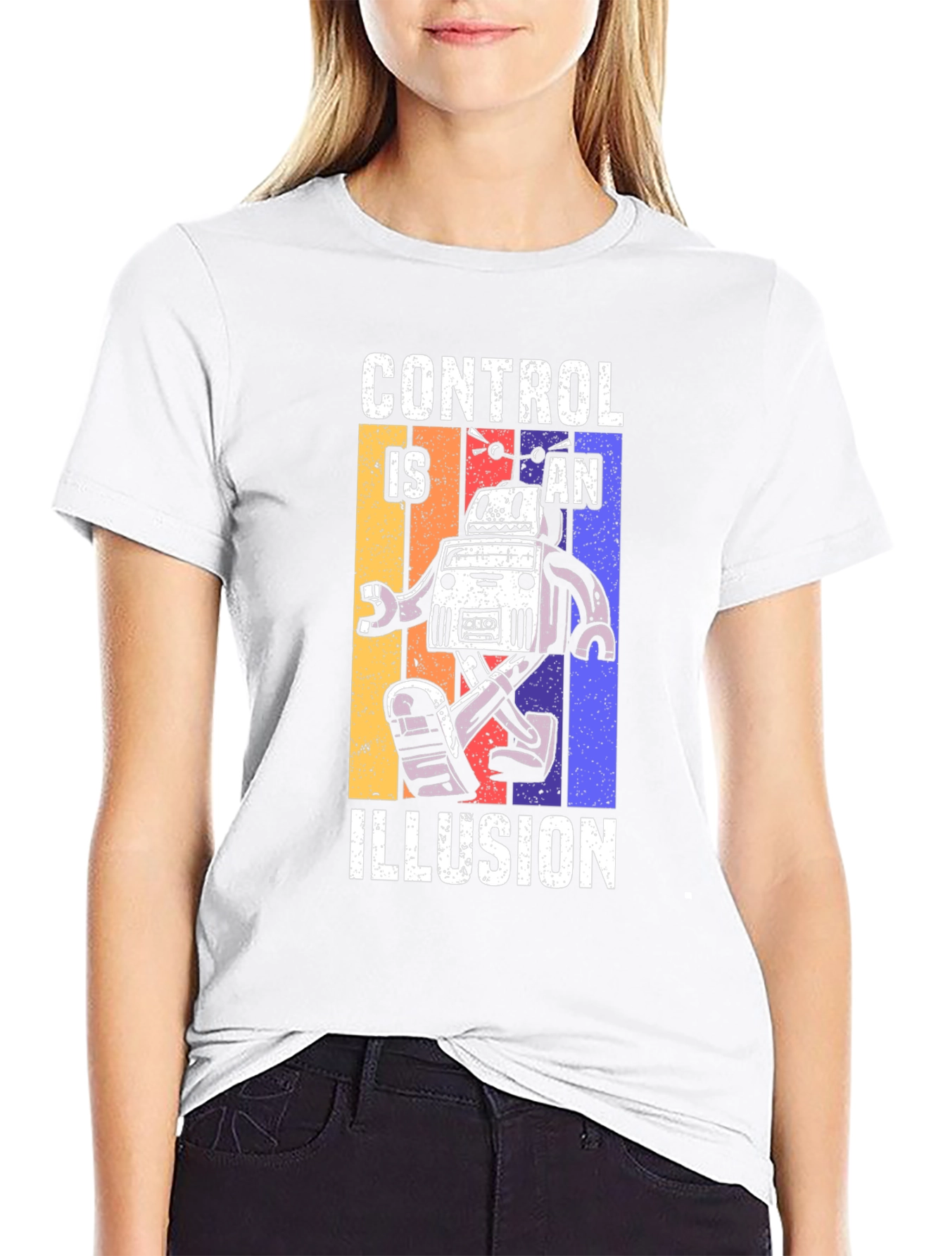 Control is an Illusion Robot Graphic T-Shirt