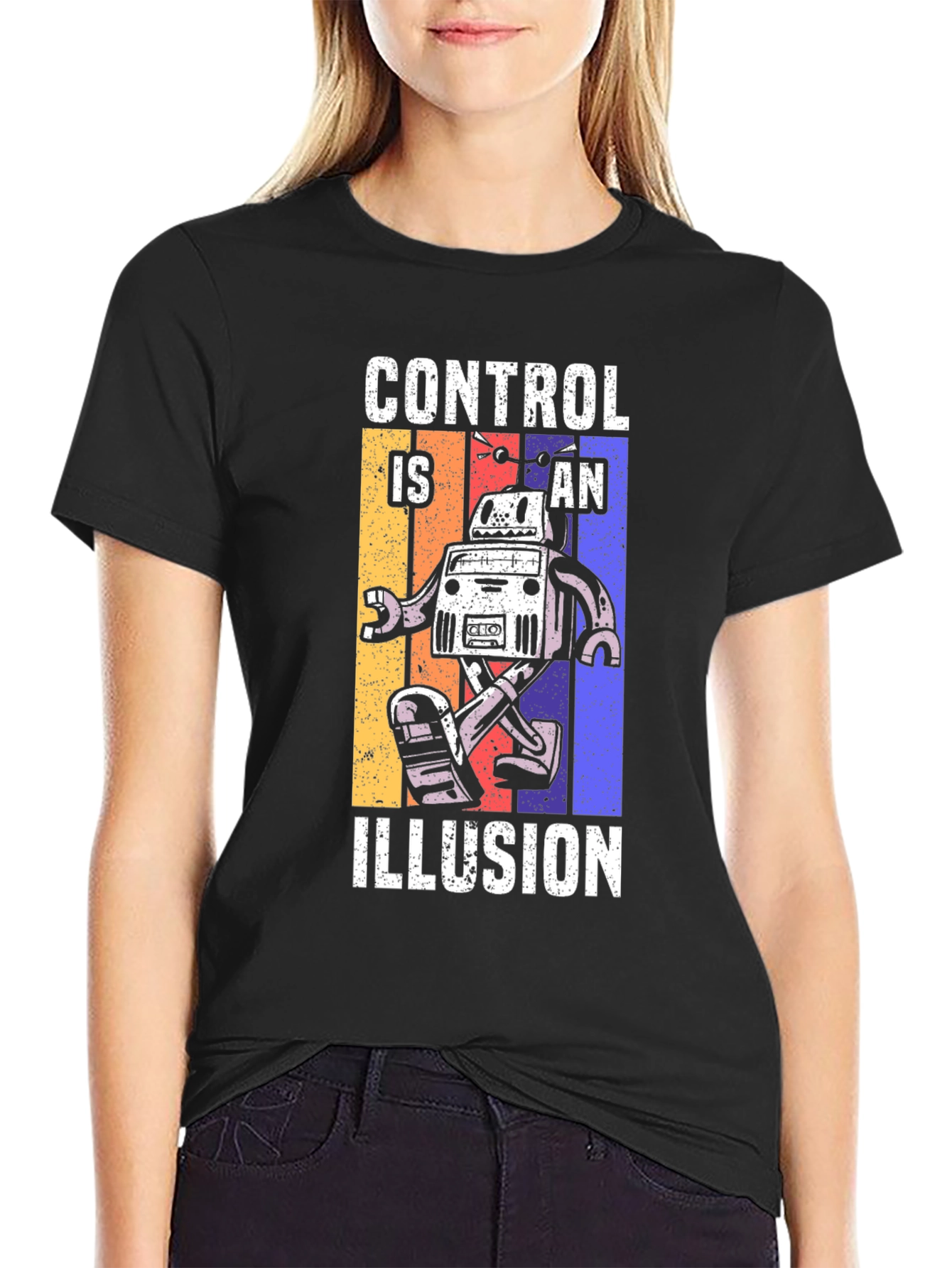 Control is an Illusion Robot Graphic T-Shirt