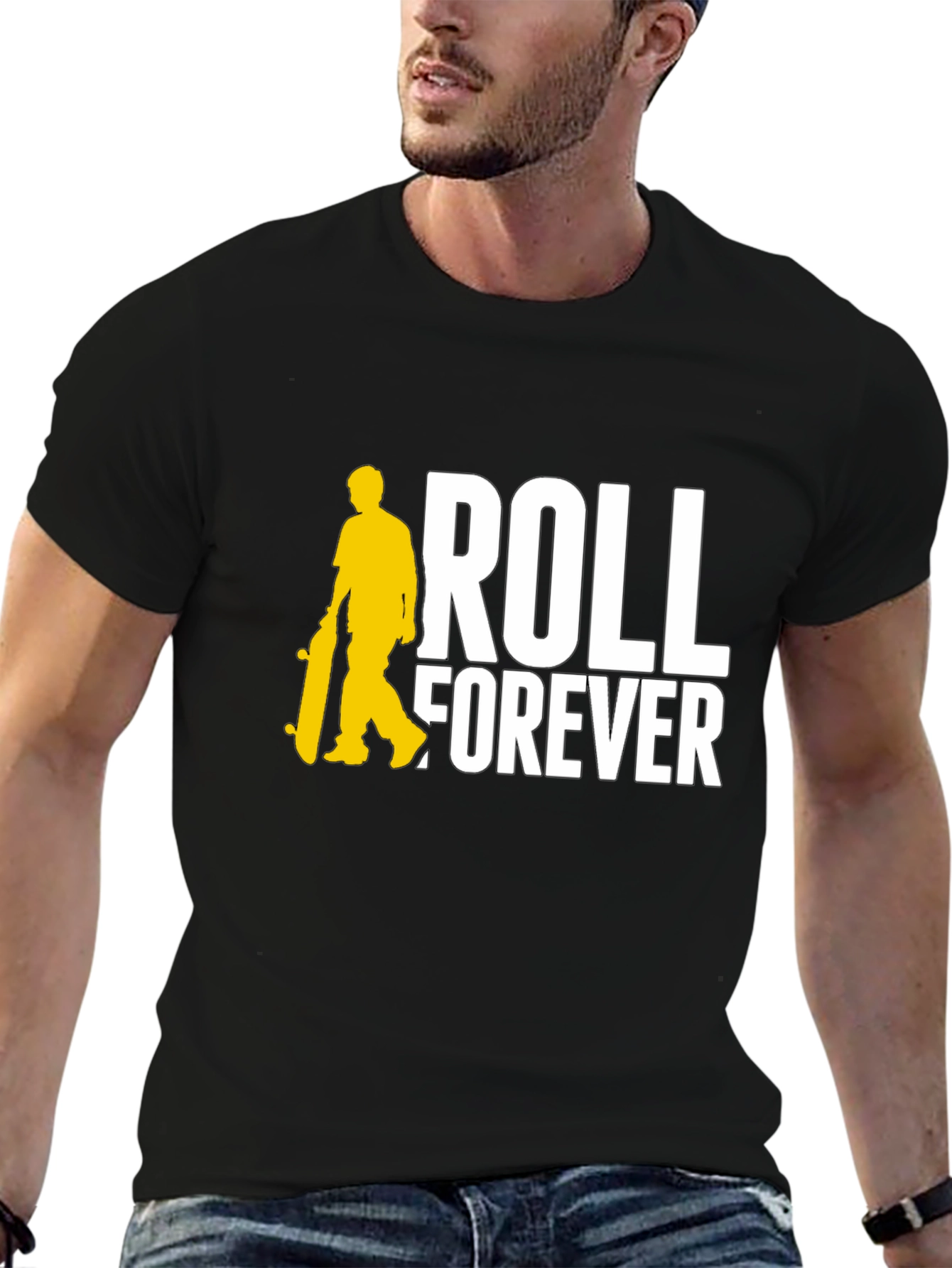 Roll Forever Black Graphic Tee