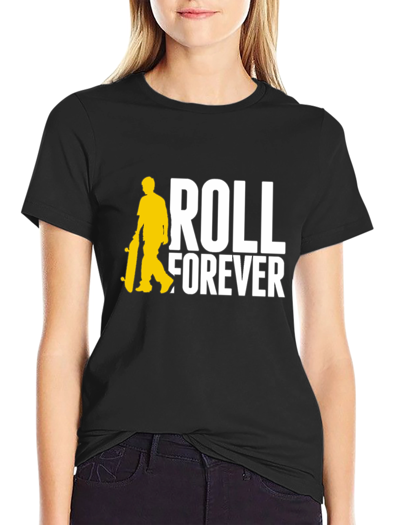 Roll Forever Black Graphic Tee