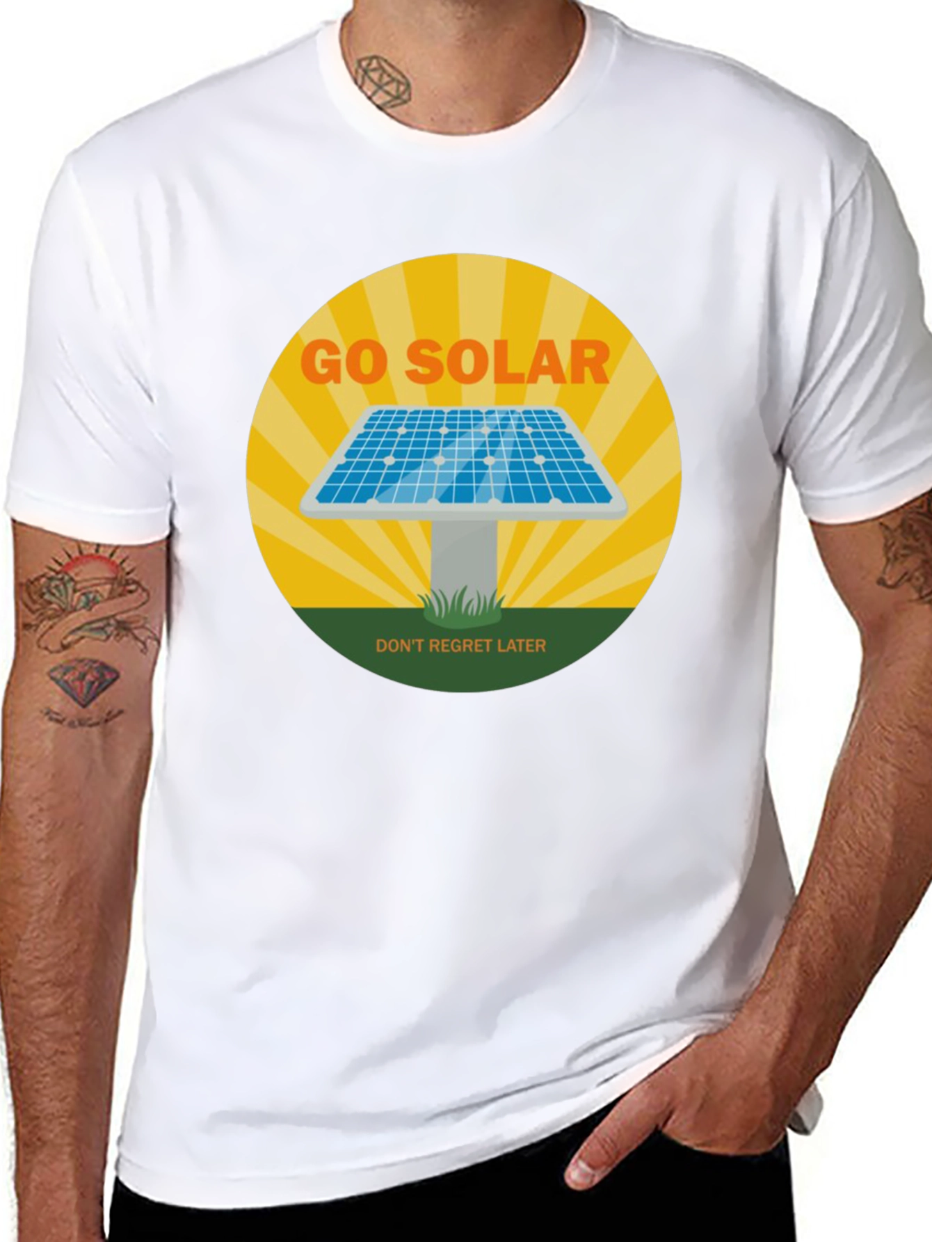 Go Solar T-Shirt - Dont Regret Later! Black Tee