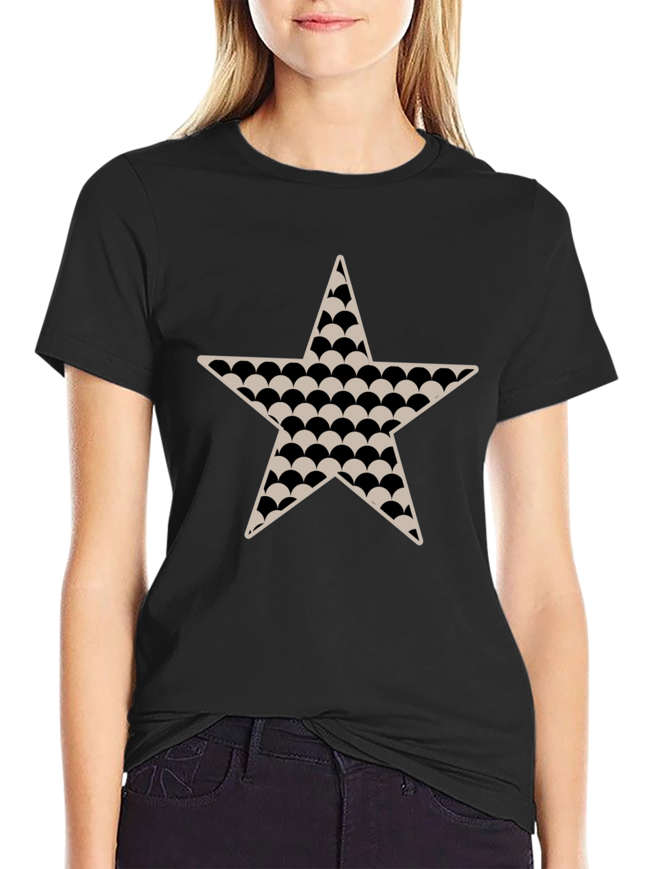 Black Star Patterned T-Shirt