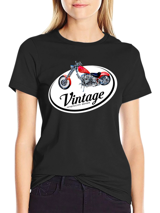 Vintage Motorcycle Graphic Tee - American Bikes