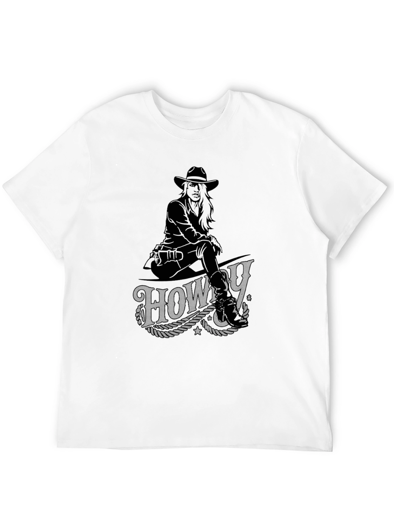 Howdy Cowboy Graphic T-Shirt - Western Style