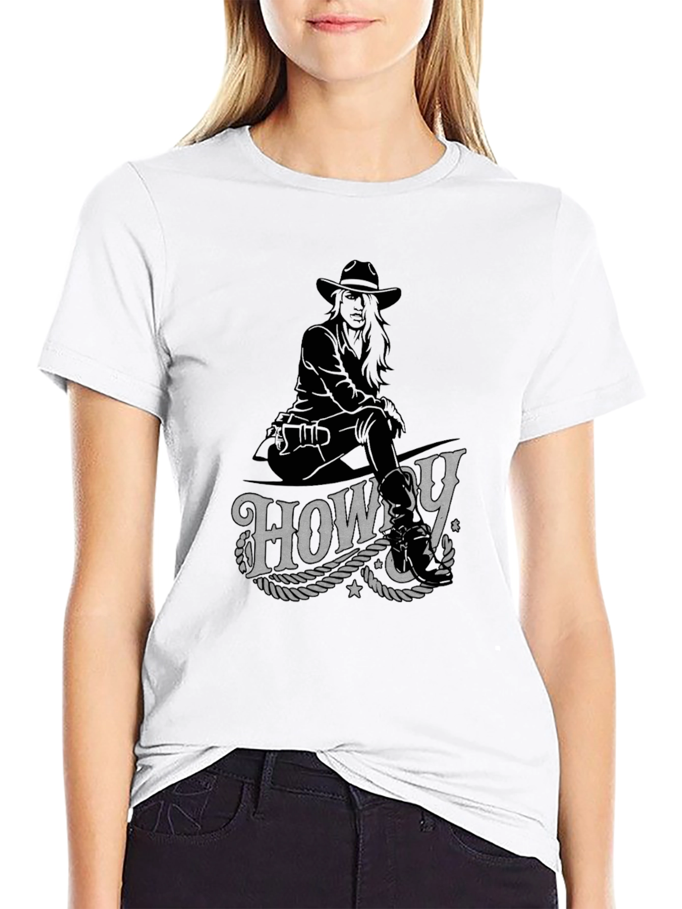 Howdy Cowboy Graphic T-Shirt - Western Style