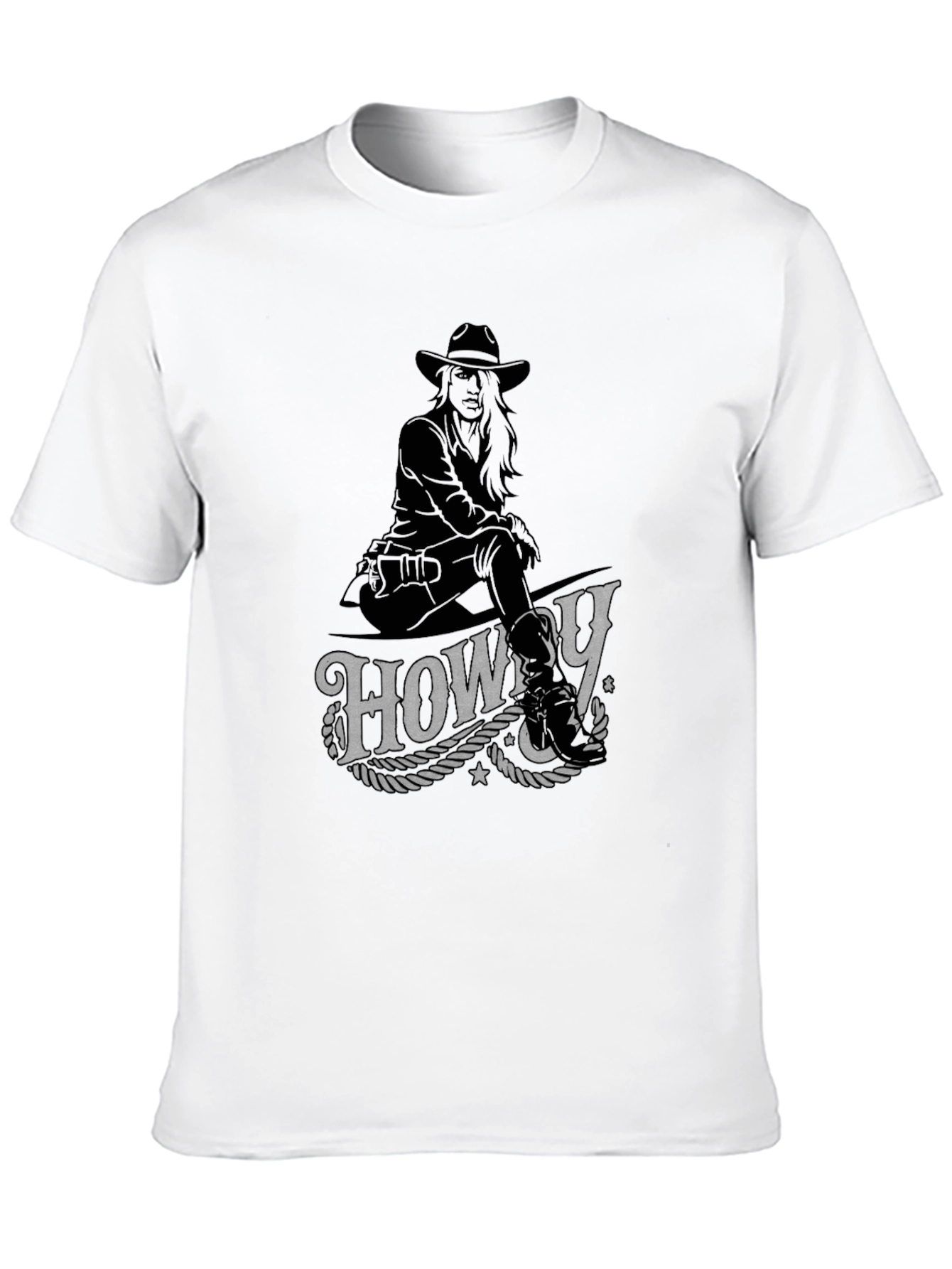 Howdy Cowboy Graphic T-Shirt - Western Style