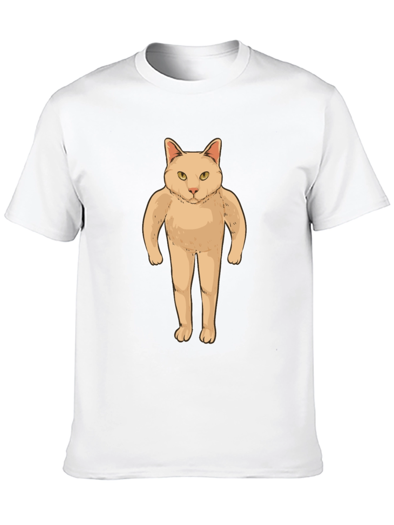 Funny Cat Man T-Shirt - Black Graphic Tee