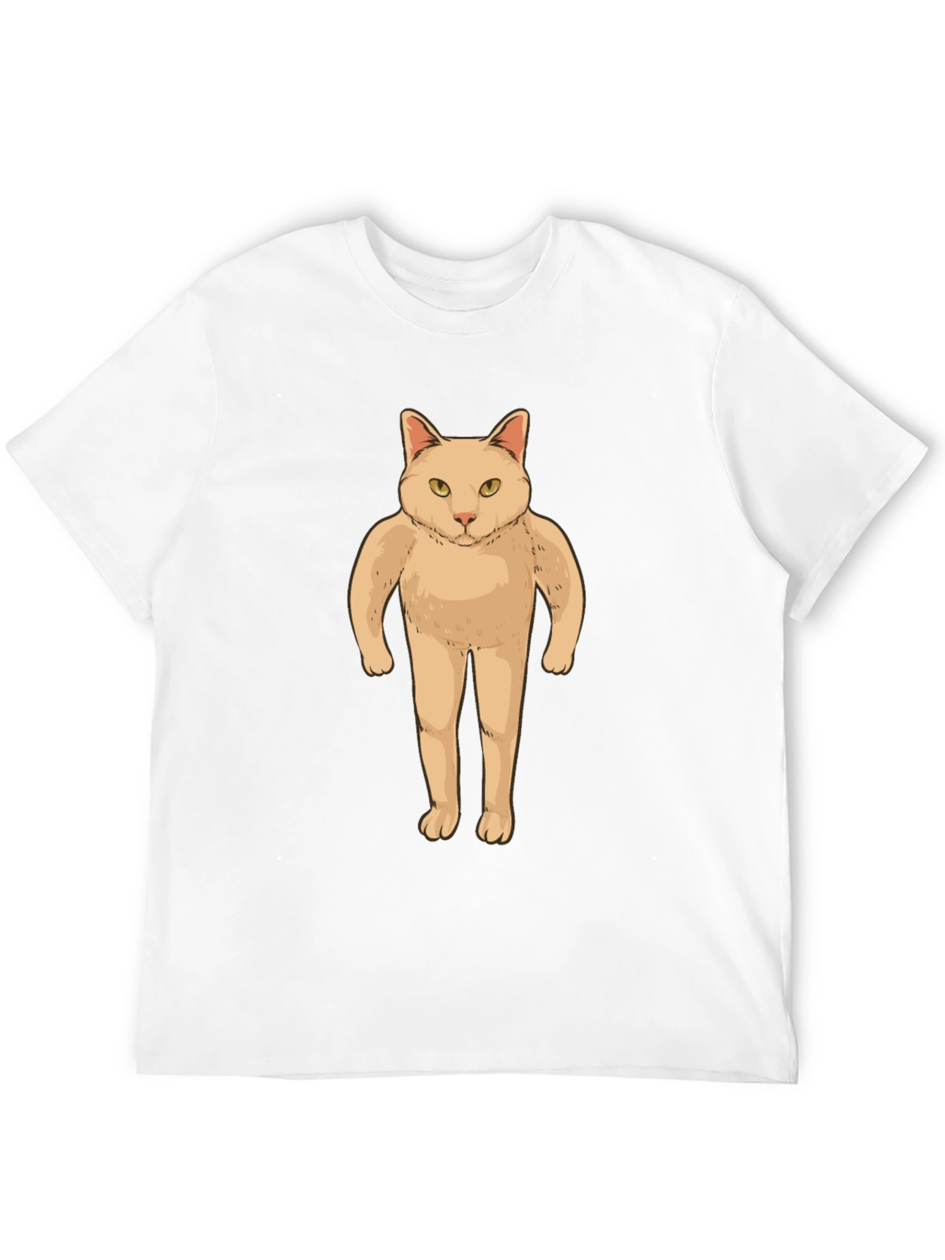 Funny Cat Man T-Shirt - Black Graphic Tee