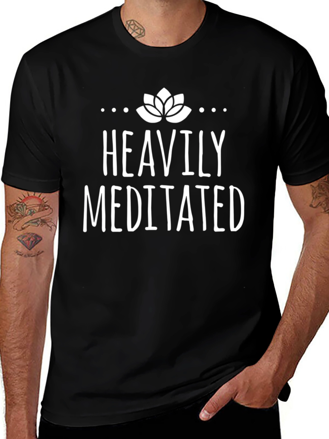 Heavily Meditated Graphic Tee - Black Yoga Shirt