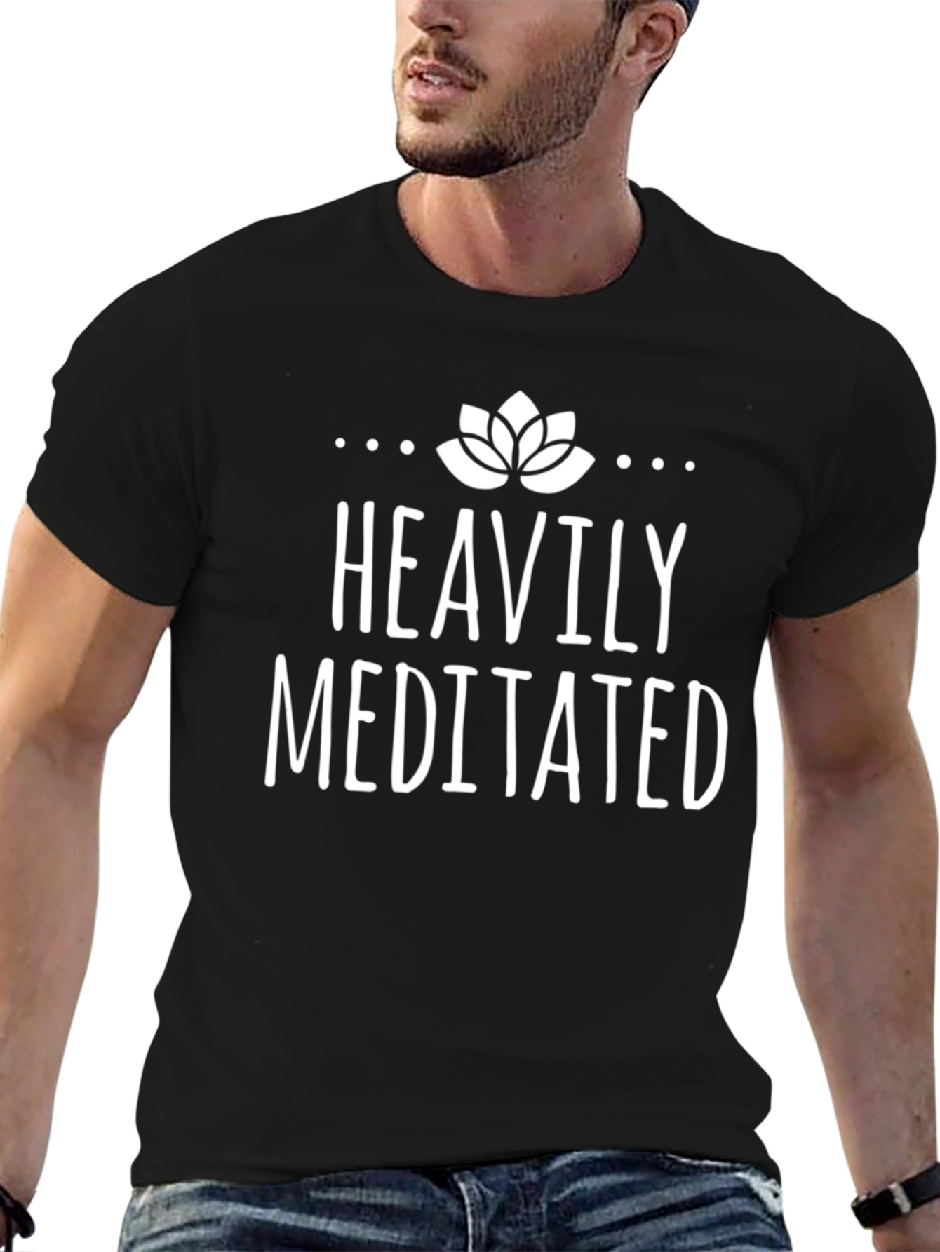 Heavily Meditated Graphic Tee - Black Yoga Shirt