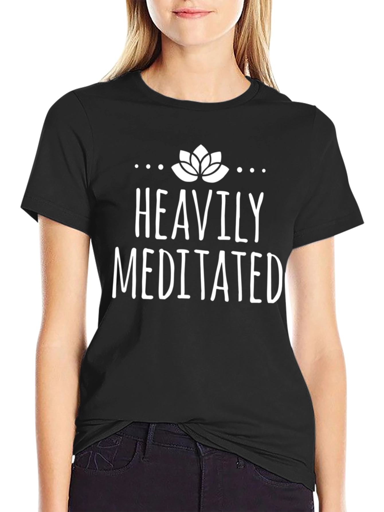 Heavily Meditated Graphic Tee - Black Yoga Shirt