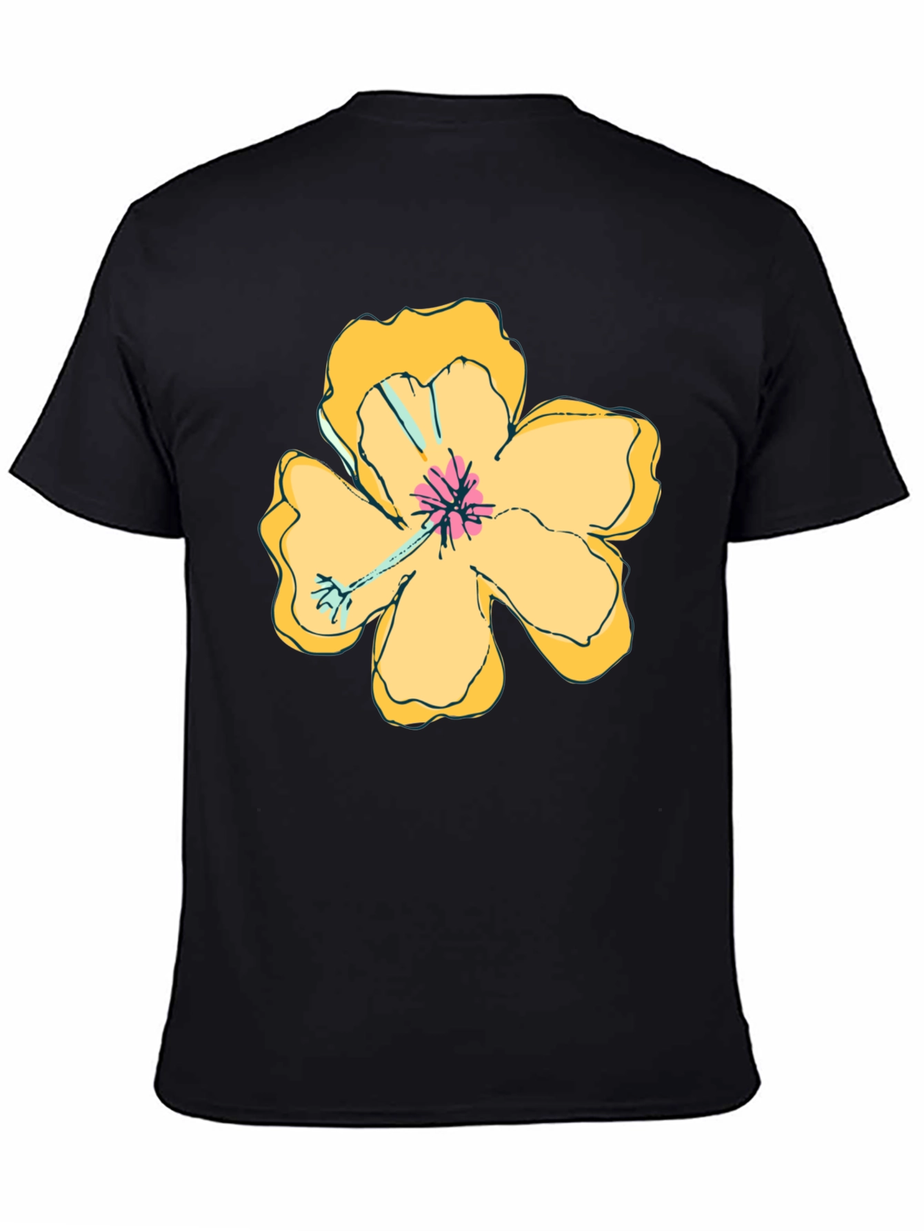 Floral Graphic T-Shirt - Stylish Black Tee