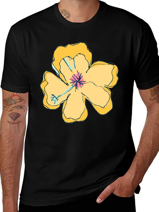 Floral Graphic T-Shirt - Stylish Black Tee