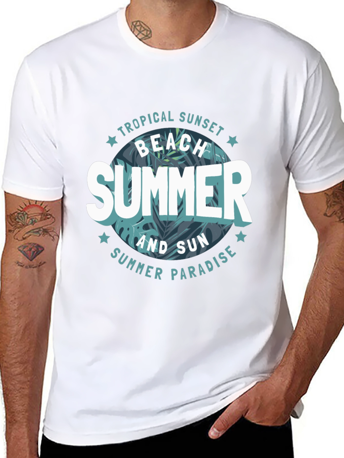 Tropical Summer Graphic Tee - Beach Vibes