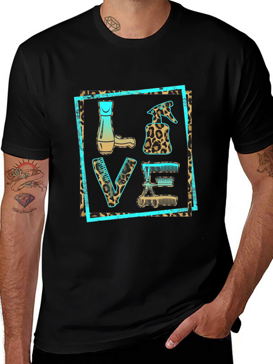Barber LOVE Leopard Print Tee