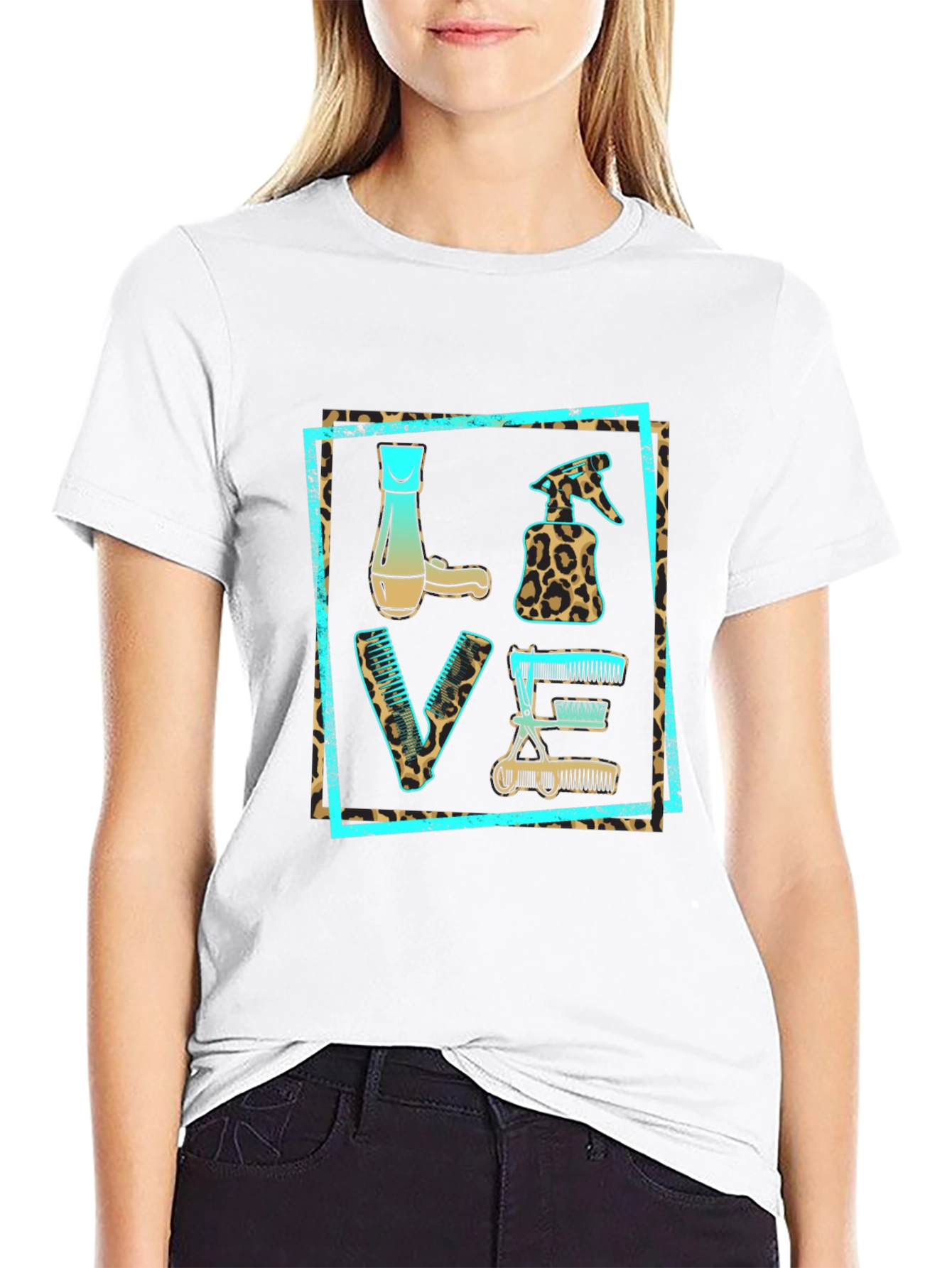Barber LOVE Leopard Print Tee