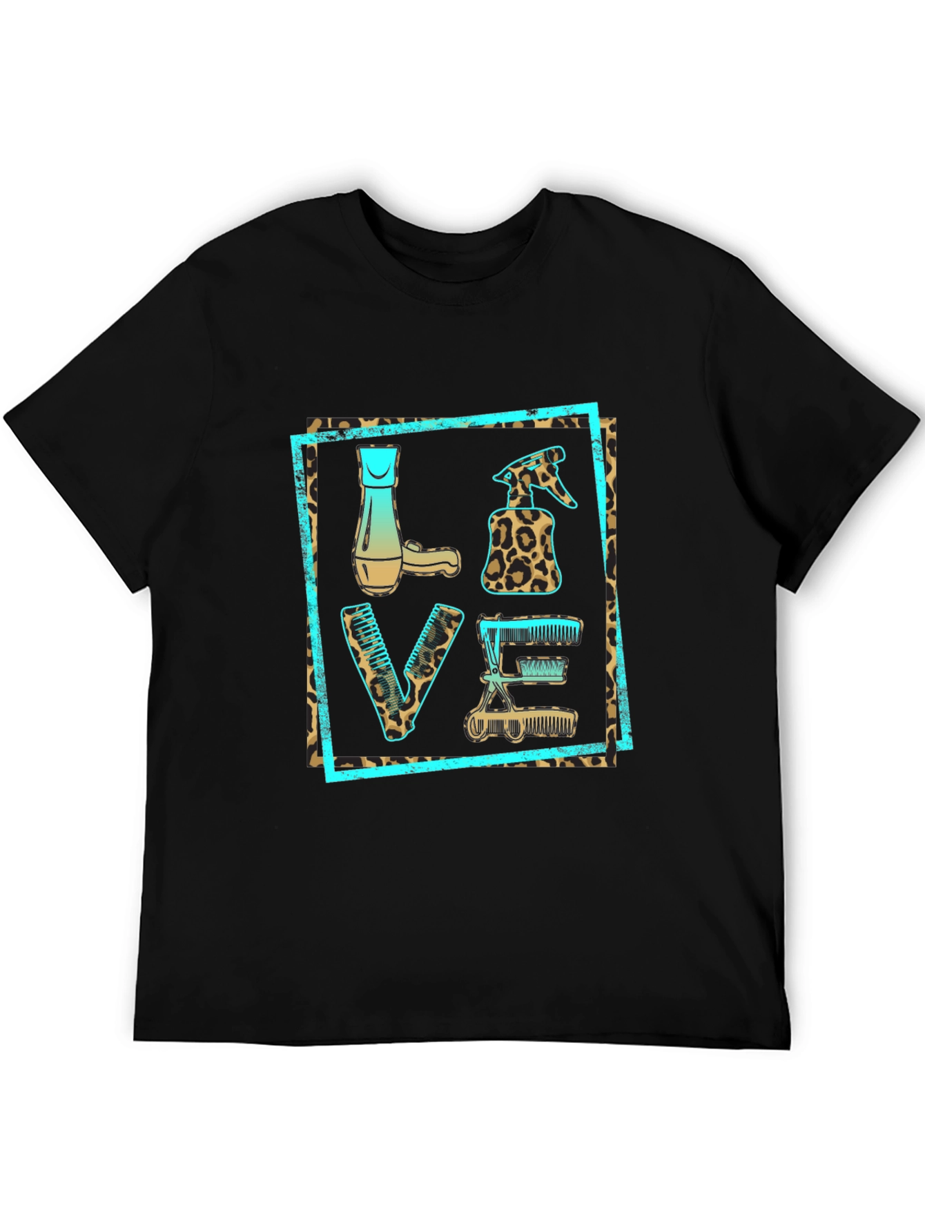 Barber LOVE Leopard Print Tee