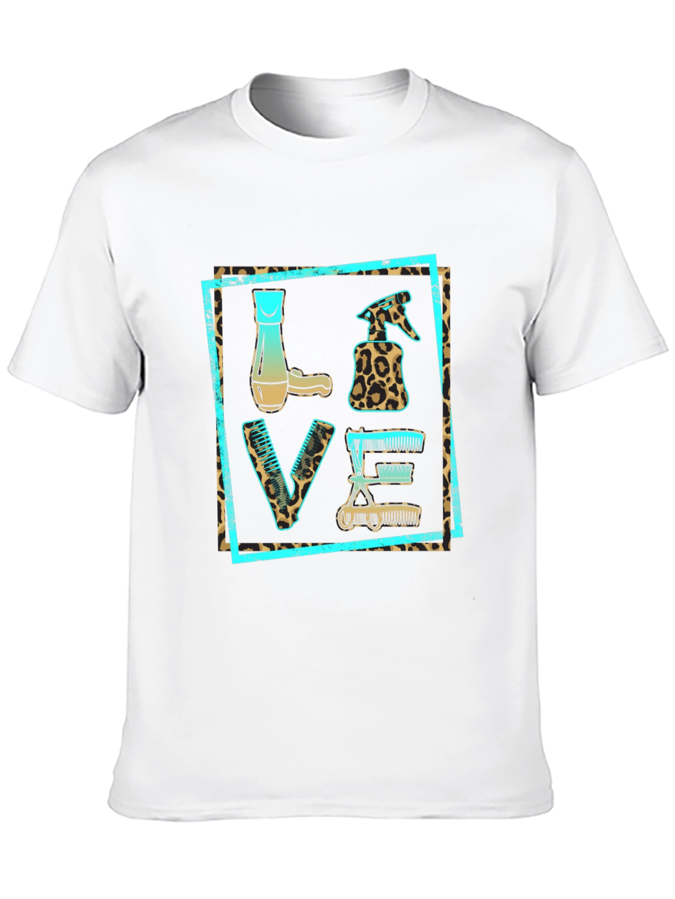 Barber LOVE Leopard Print Tee