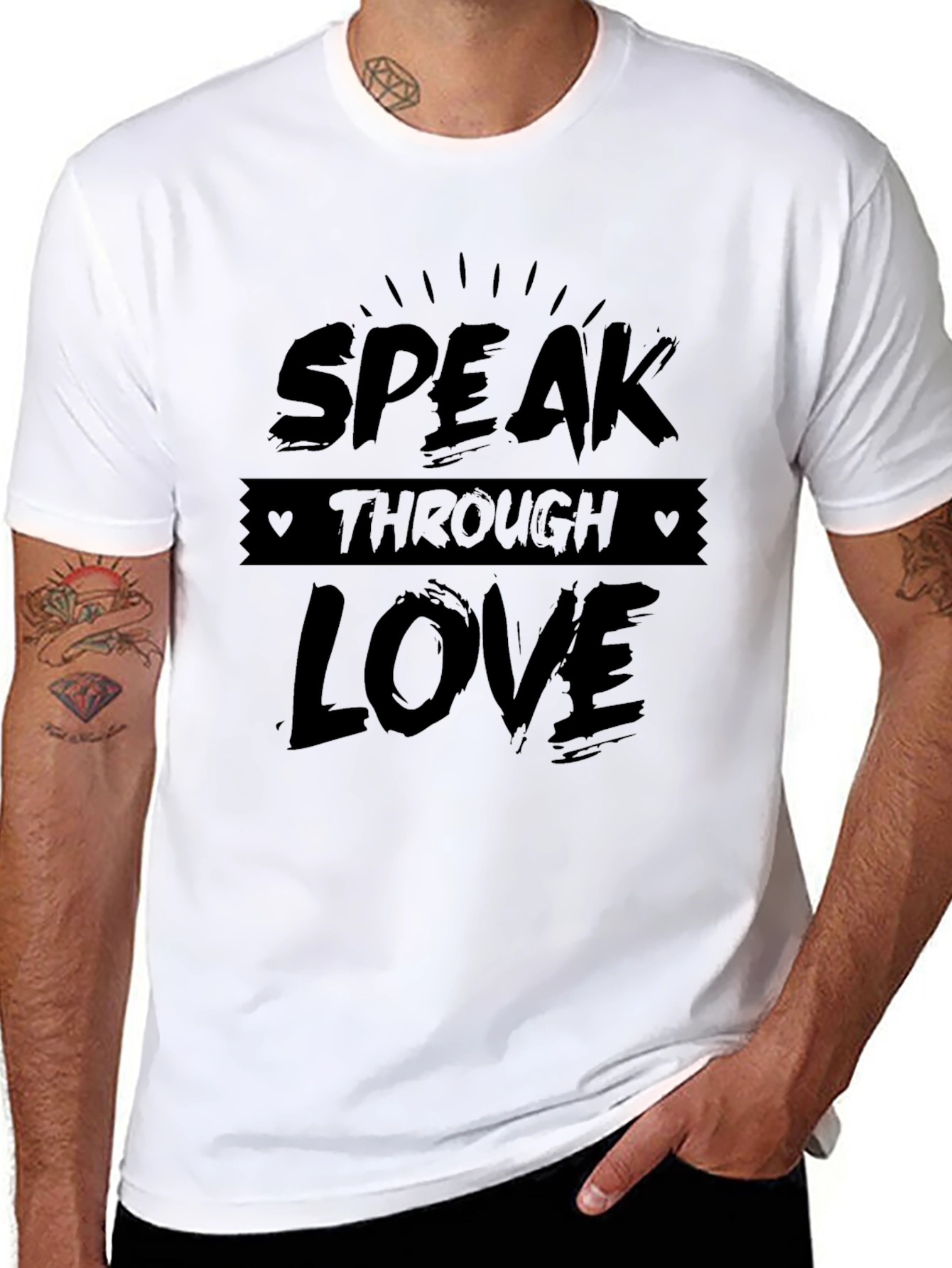 Speak Through Love Black Graphic Tee