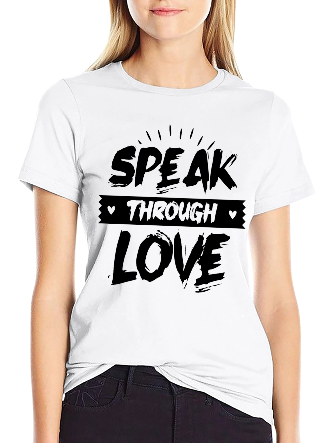 Speak Through Love Black Graphic Tee
