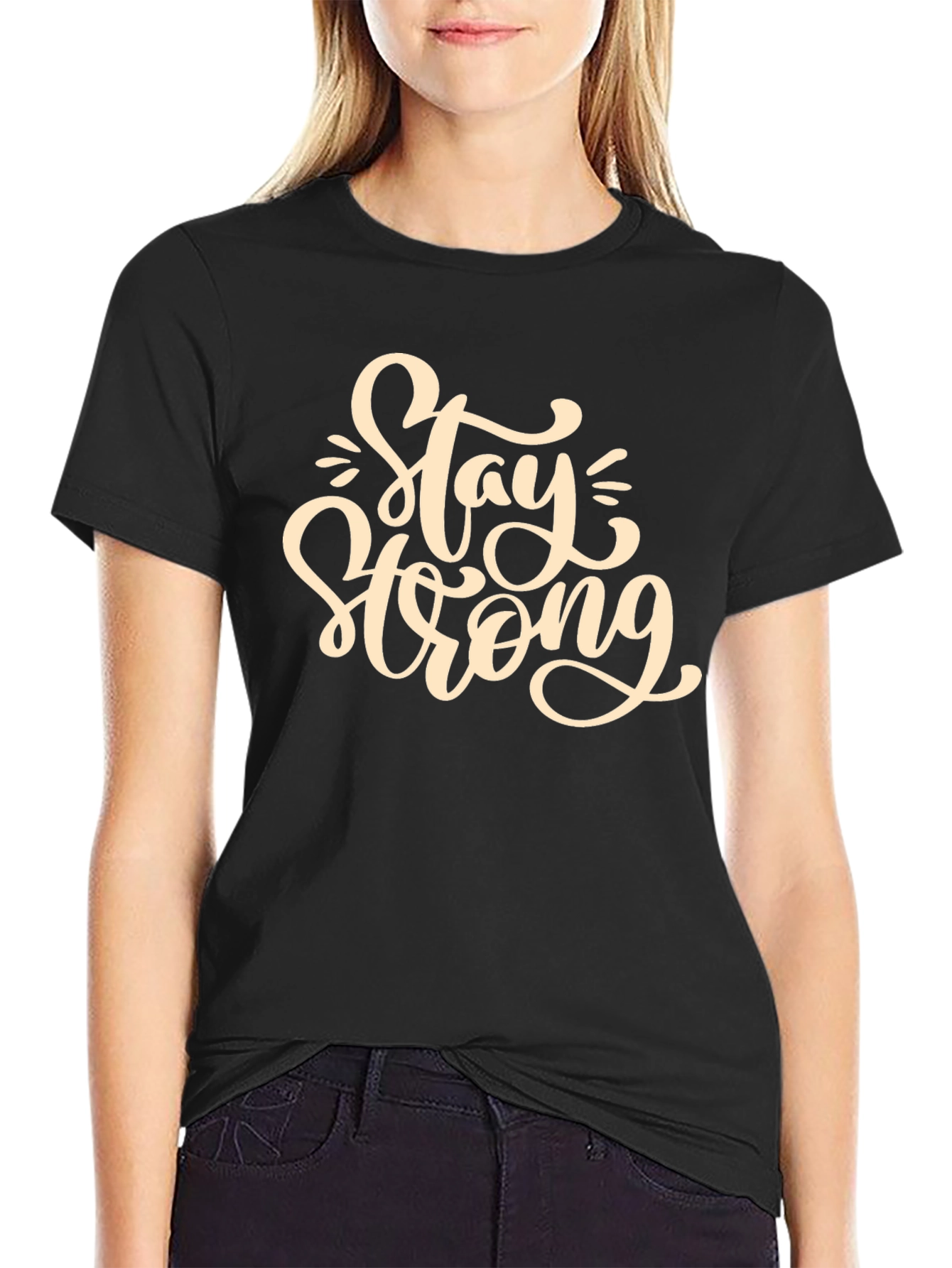 Stay Strong Graphic T-Shirt - Black