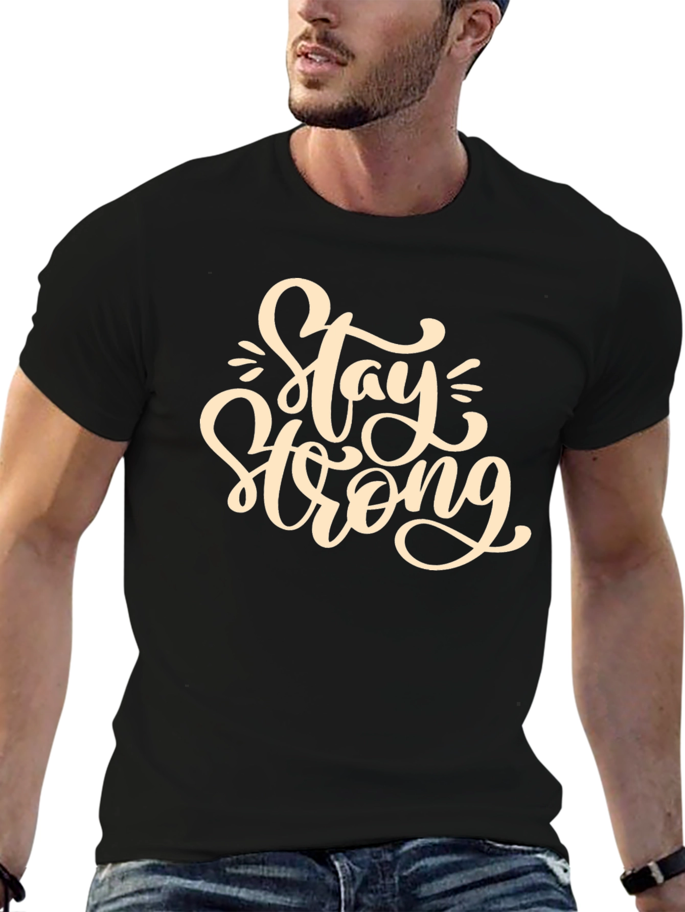 Stay Strong Graphic T-Shirt - Black